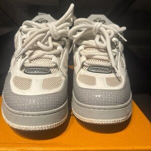 Louis Vuitton Kids White and Gray Sneakers